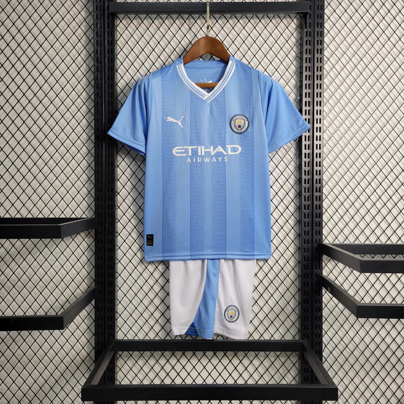 Conjunto Infantil Manchester City 2023/24 - Home - Azul